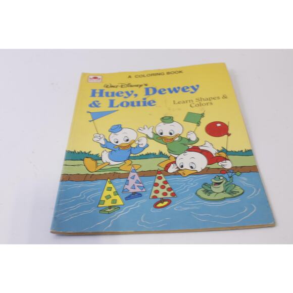 DuckTales, Uncolored Huey Dewey & Louie, Coloring Book, Golden, Disney, Shapes - Picture 1 of 3